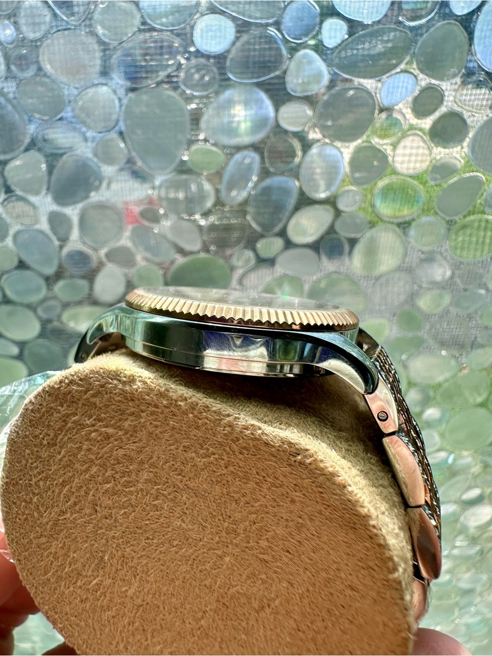 Michael Kors Rose Gold and Silver Crystal Pavé Bracelet Watch - Picture 4 of 7